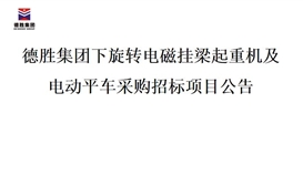 德勝集團(tuán)下旋轉(zhuǎn)電磁掛梁起重機(jī)及電動平車采購招標(biāo)項(xiàng)目